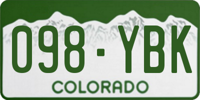 CO license plate 098YBK