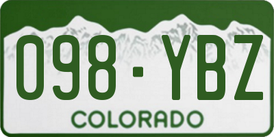 CO license plate 098YBZ