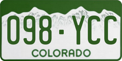 CO license plate 098YCC
