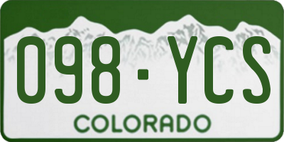 CO license plate 098YCS