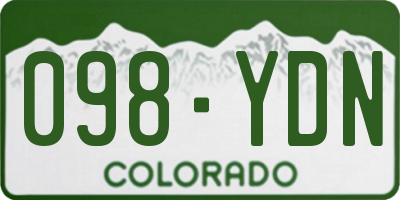 CO license plate 098YDN