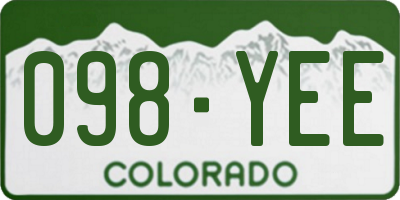 CO license plate 098YEE