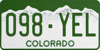 CO license plate 098YEL