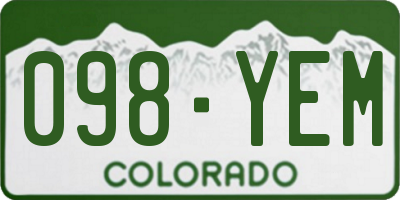 CO license plate 098YEM