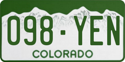 CO license plate 098YEN