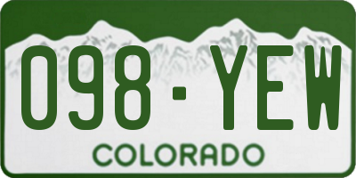 CO license plate 098YEW