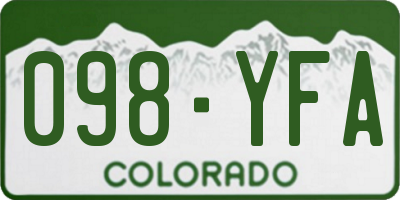 CO license plate 098YFA