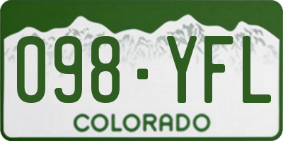 CO license plate 098YFL