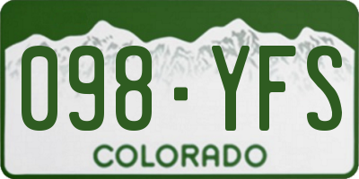 CO license plate 098YFS