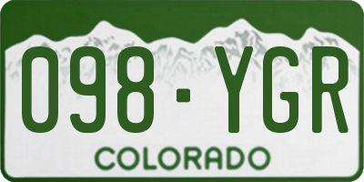 CO license plate 098YGR