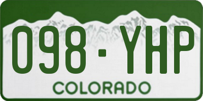 CO license plate 098YHP