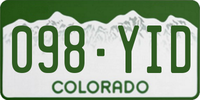 CO license plate 098YID