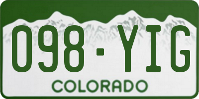 CO license plate 098YIG