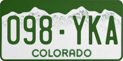 CO license plate 098YKA