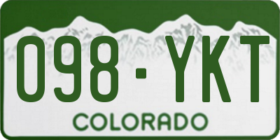 CO license plate 098YKT