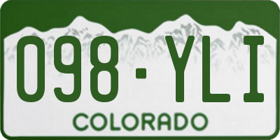 CO license plate 098YLI