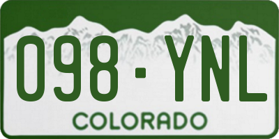 CO license plate 098YNL
