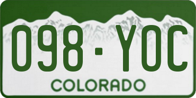 CO license plate 098YOC