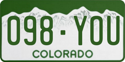 CO license plate 098YOU
