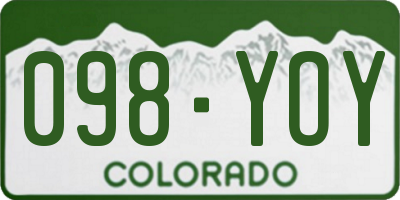 CO license plate 098YOY