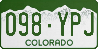 CO license plate 098YPJ