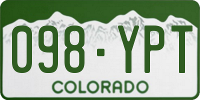 CO license plate 098YPT