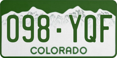 CO license plate 098YQF