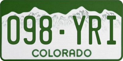 CO license plate 098YRI