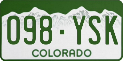 CO license plate 098YSK