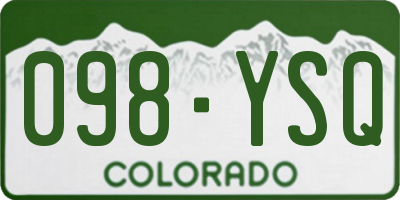 CO license plate 098YSQ