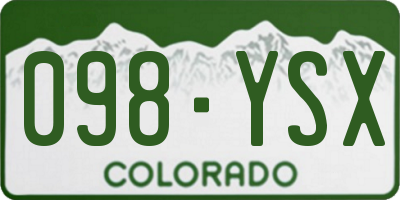 CO license plate 098YSX