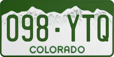 CO license plate 098YTQ