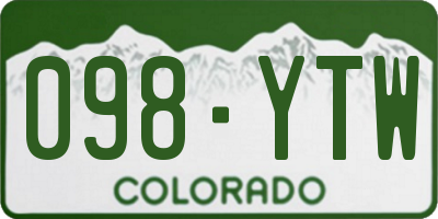 CO license plate 098YTW