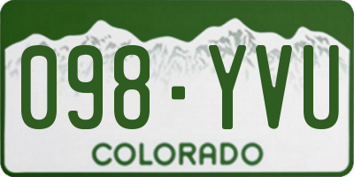CO license plate 098YVU