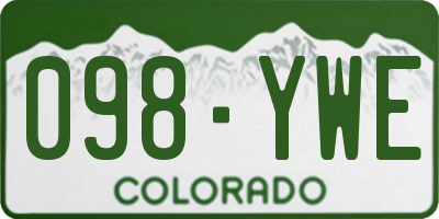 CO license plate 098YWE