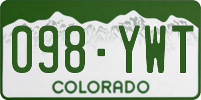 CO license plate 098YWT