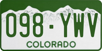 CO license plate 098YWV