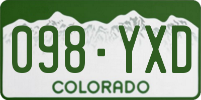 CO license plate 098YXD