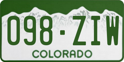 CO license plate 098ZIW