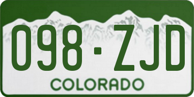 CO license plate 098ZJD