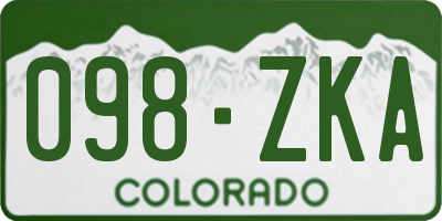 CO license plate 098ZKA