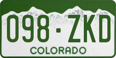 CO license plate 098ZKD