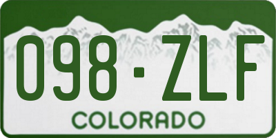 CO license plate 098ZLF