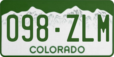 CO license plate 098ZLM