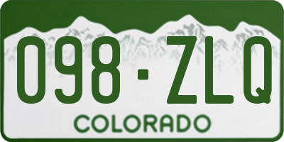 CO license plate 098ZLQ