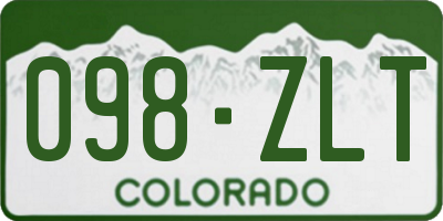 CO license plate 098ZLT