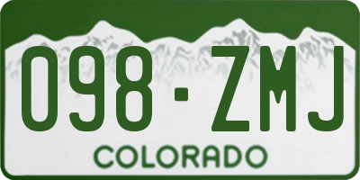 CO license plate 098ZMJ
