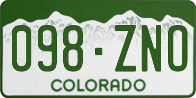 CO license plate 098ZNO