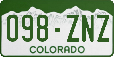 CO license plate 098ZNZ