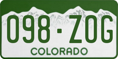 CO license plate 098ZOG